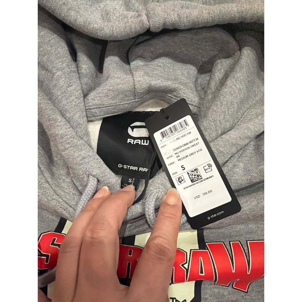 NWT G-Star Raw Skyline HDD SW Grey Heather Graphic Hoodie D24929-D685-8073 S‎ - Picture 2 of 8